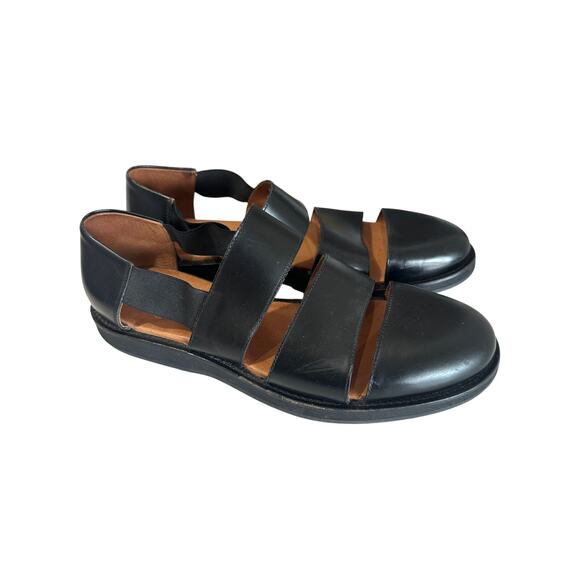 COS Men’s Black Leather Fisherman Sandals Size 10.5 Minimalist Euro Luxe main image 6
